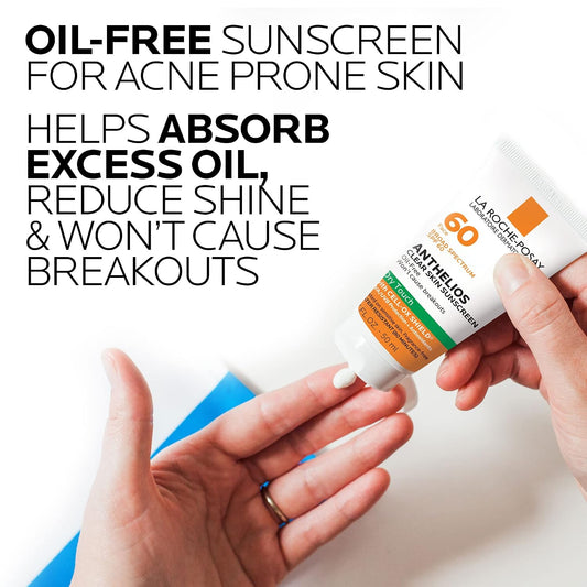 La Roche-Posay Anthelios Clear Skin Dry Touch Sunscreen for Face, SPF 60