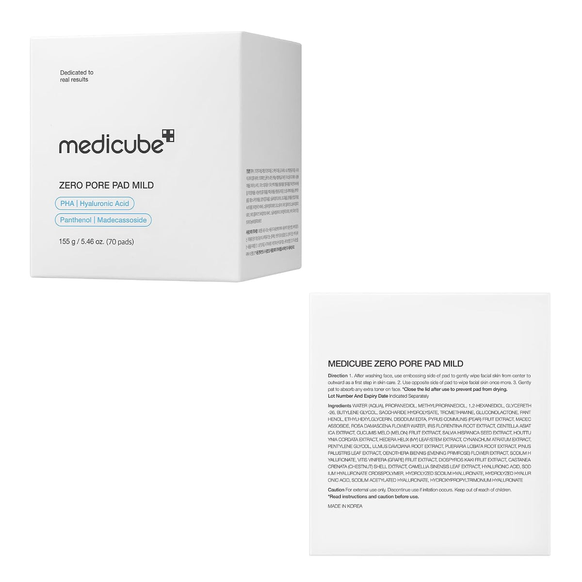 medicube Toner Pads Zero Pore Pad Mild 2.0, Gentle Exfoliation & Pore Care