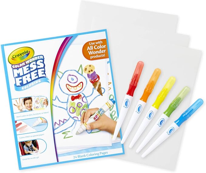 Crayola Color Wonder Paintbrush Pens & Paper, Mess Free Coloring for Toddlers, Painting Set, Toddler Arts & Crafts, Kids Gift, 6 Piece Set (Pack of 2)