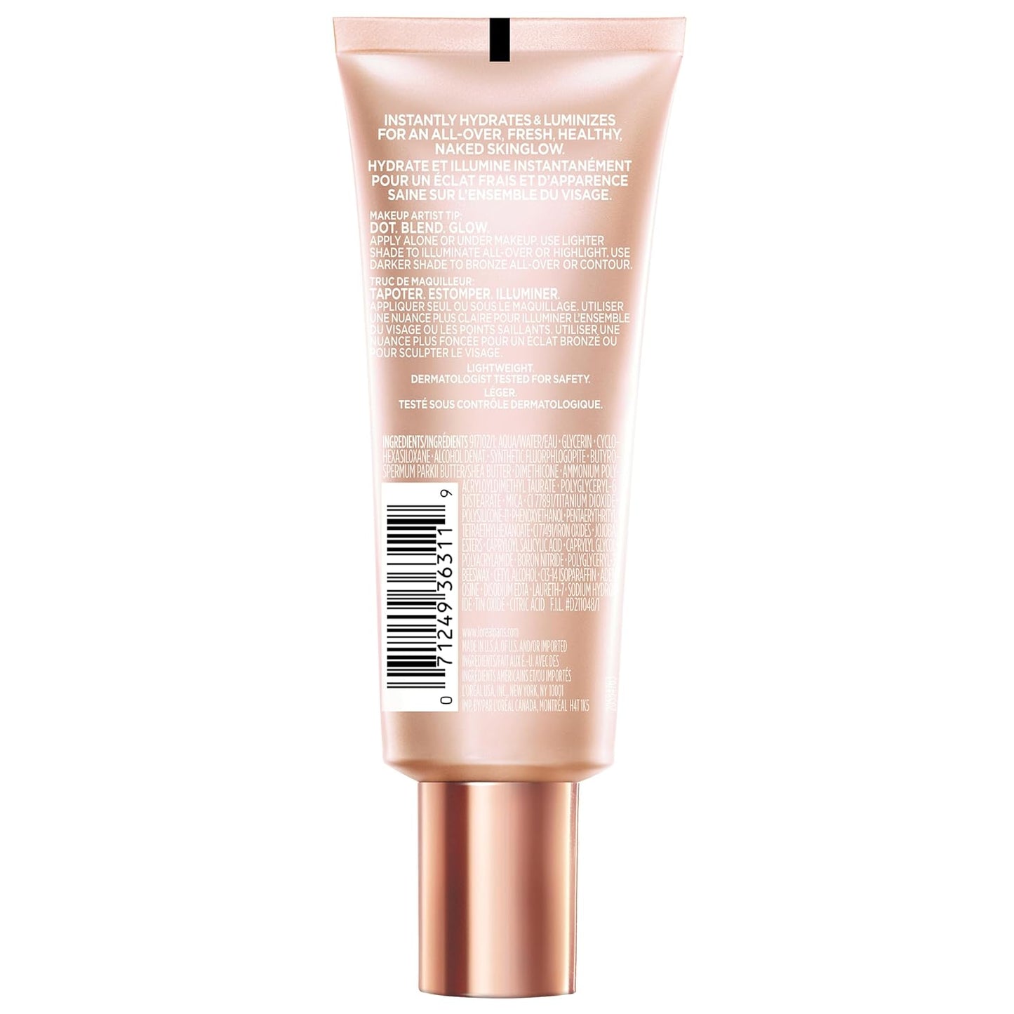 L'Oreal Paris Makeup True Match Lumi Glotion, Natural Glow Enhancer, Illuminator Highlighter, Bronzing Drops For a Sun-Kissed Glow For Face and Body, 902 Light, 1.35 fl oz