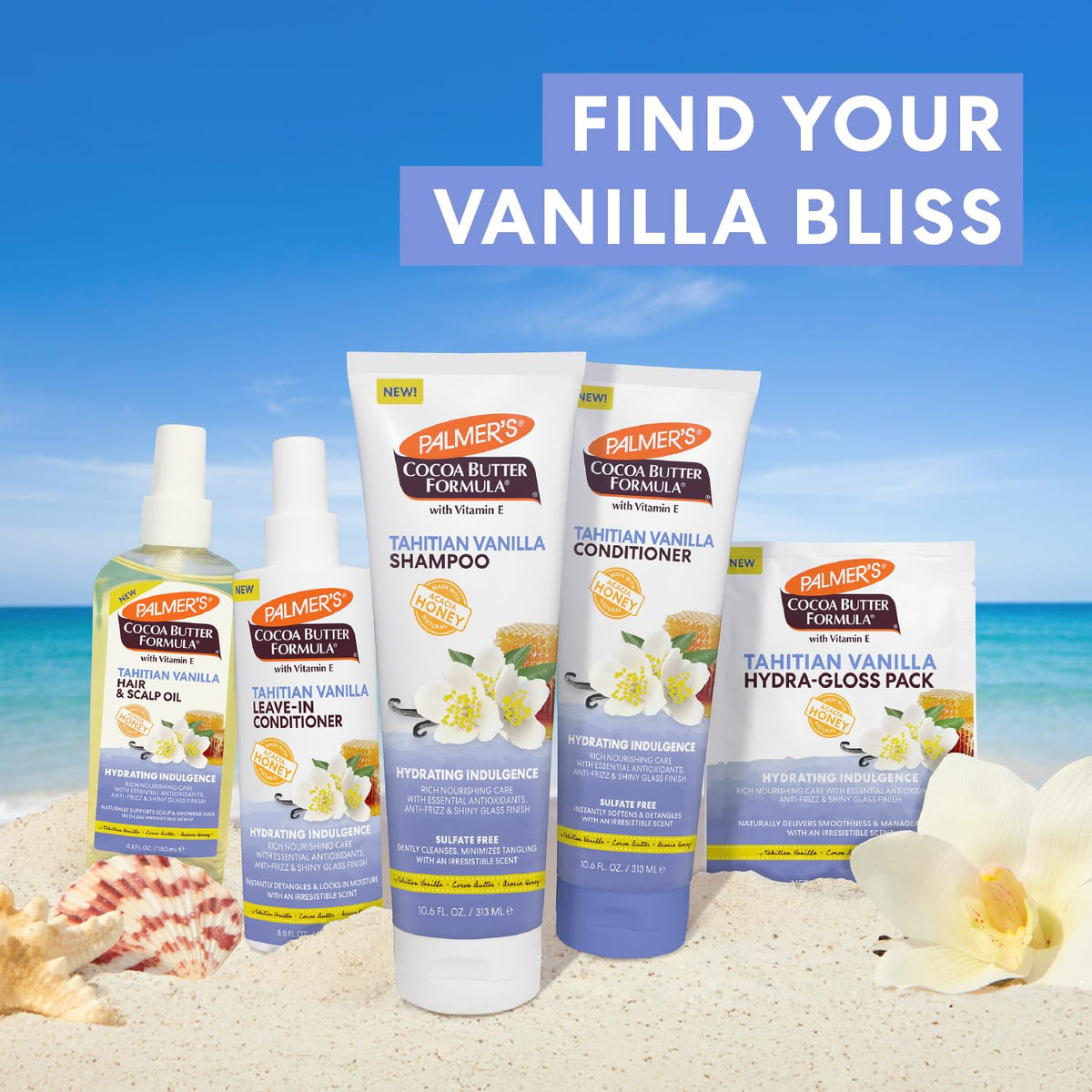 Palmer's Tahitian Vanilla Leave-In Conditioner with Cocoa Butter 8.5 Fl Oz (Pack of 6)