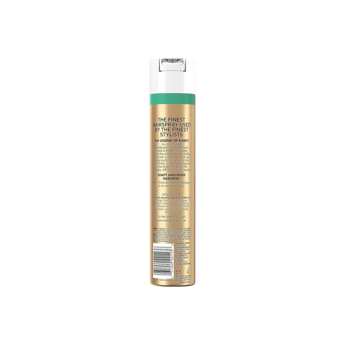 L'Oreal Paris Elnett Unscented Hairspray, up to 72-Hour Extra Strong Hold Formula with Humidity Resistant Frizz Control, Hairspray with Soft, Brushable Finish, 11 oz | (Packaging May Vary)