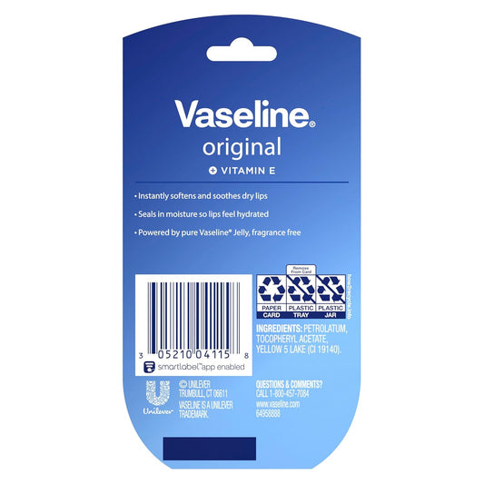 Vaseline Lip Therapy 2 Pack Original Mini For Dry, Chapped Lips Hydrating Lip Balm 0.5 oz
