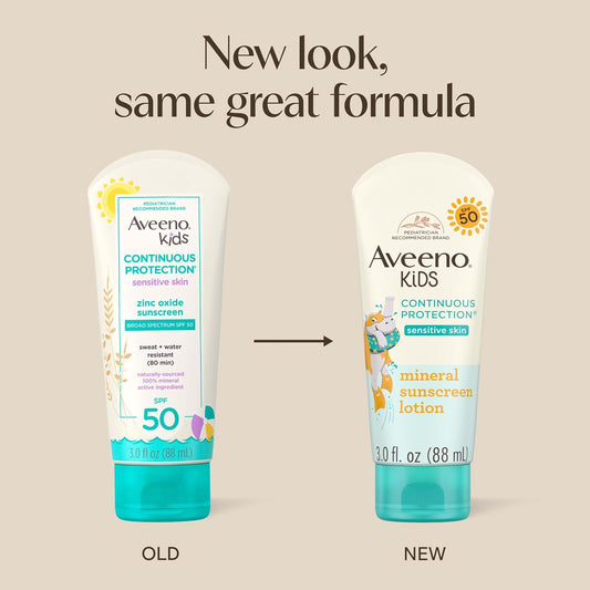Aveeno Kids Sunscreen Lotion, Broad Spectrum, SPF 50, 3 fl. oz
