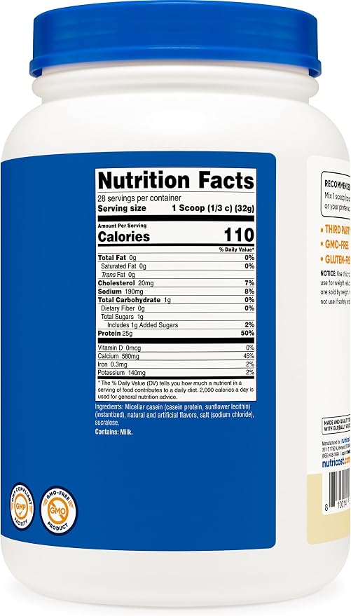 Nutricost Casein Protein Powder (Vanilla) 2LB (Pack of 2)