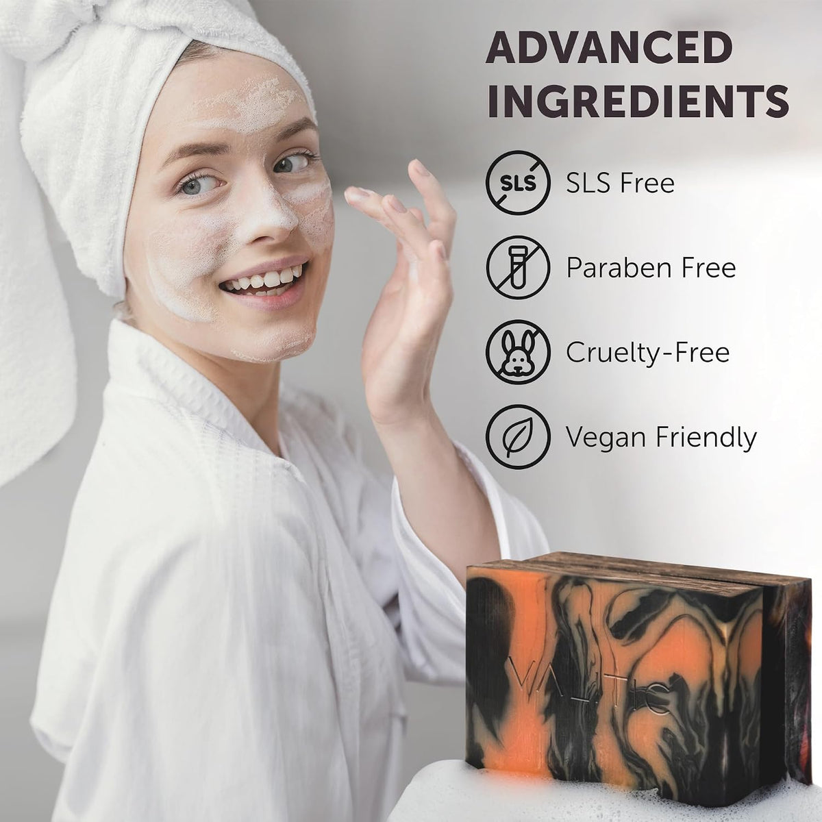 VALITIC Charcoal Kojic Acid Turmeric Black Soap for Dark Spots, 2 Pack