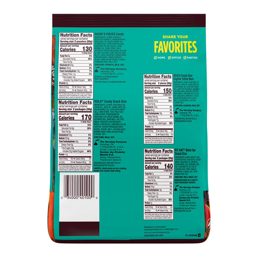 Hershey Assorted Flavored Snack Size Candy, Party Pack 33.08 oz