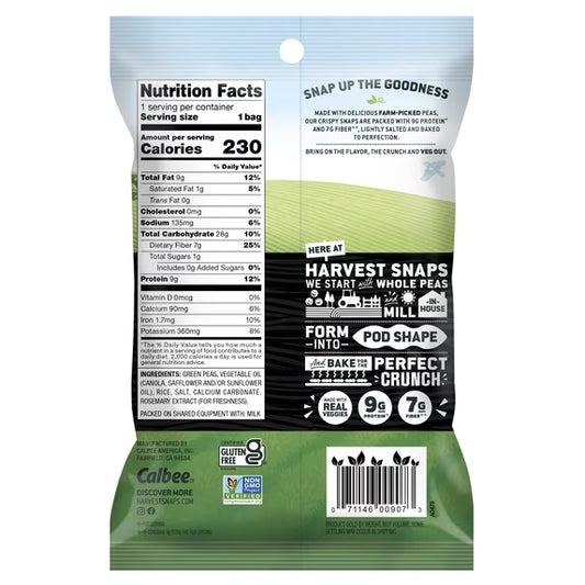 Harvest Snaps Snack Crisps Lightly Salted 1.75oz