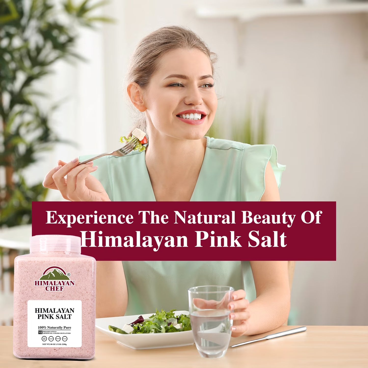 Himalayan Chef Himalayan Pink Salt Fine Grain, Plastic Jar-5 lbs