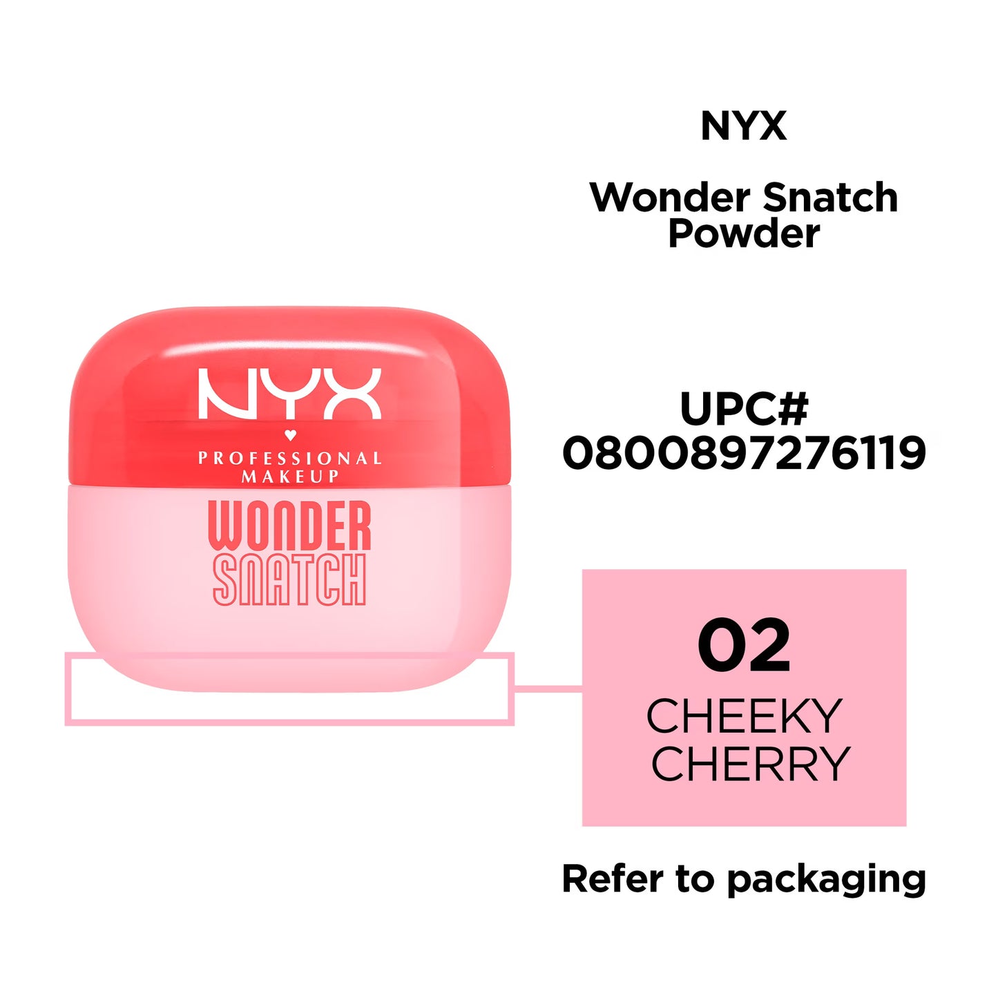 NYX Professional Makeup Wonder Snatch Translucent Setting Makeup Finishing Powder, Cheeky Cherry 02