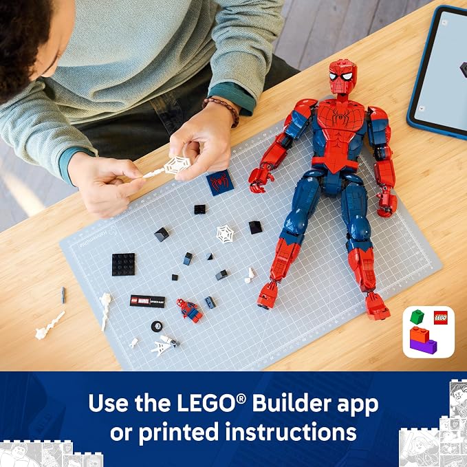 LEGO Marvel Spider-Man Hero Figure - Super Hero Building Toy for Boys & Girls, Ages 12+ - Posable Kids Bedroom, Bookshelf or Desk Decor - Gift for Birthdays - 76346