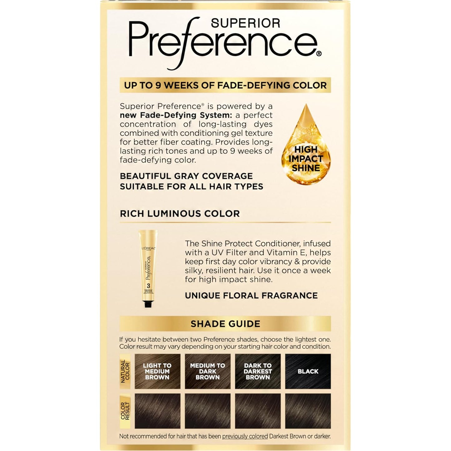 L'Oreal Paris Superior Preference Luminous Fade-Defying Permanent Hair Color, Hair Dye For Up to 9 Weeks of Radiance, Dark Ash Brown 4A, 1 Hair Dye Kit