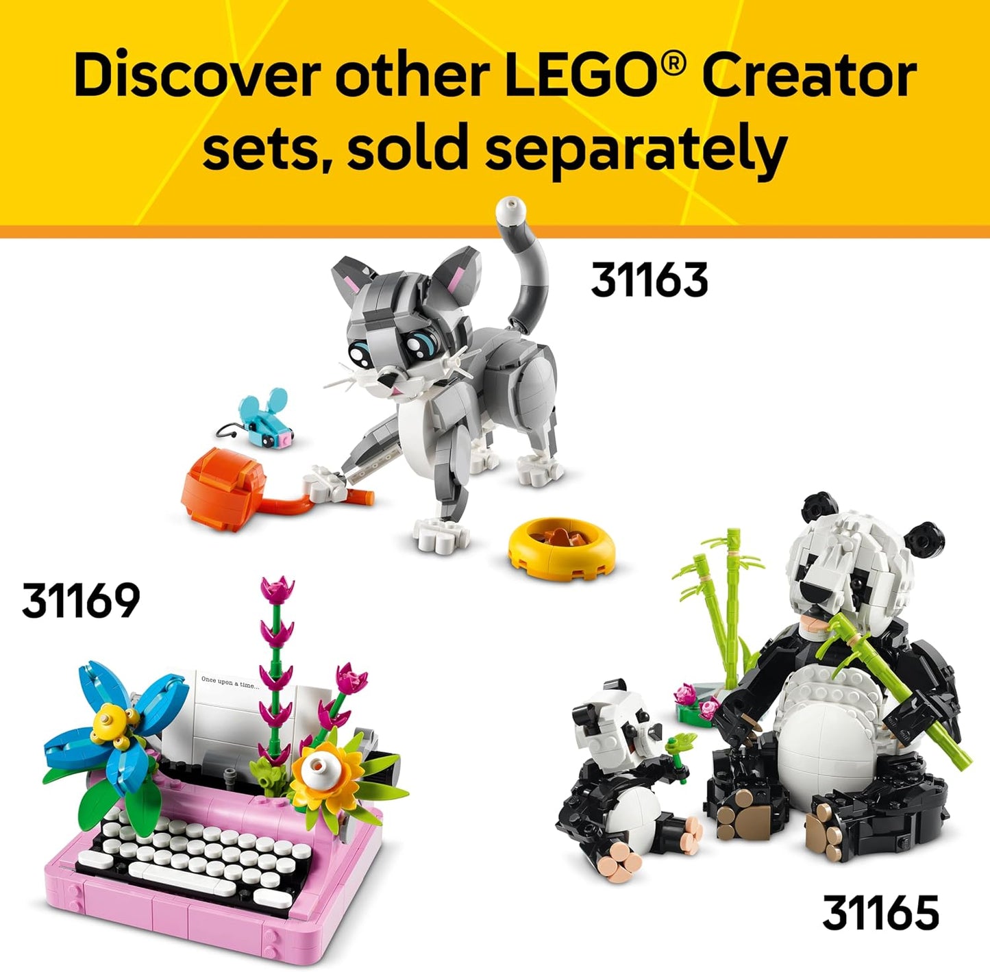 LEGO Creator 3 in 1 Cute Bunny 31162 | Building Toy, Girls & Boys, Ages 8+, Choose Your Build W/ 3 Options, 326 pcs, Display in Bedroom or Bookshelf, Gift Idea