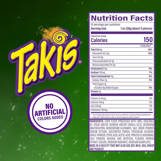 Takis Jalapeño Sharing Size – Pickled Jalapeño Flavored Hot Spicy Rolled Tortilla Chips (Pack of 2)