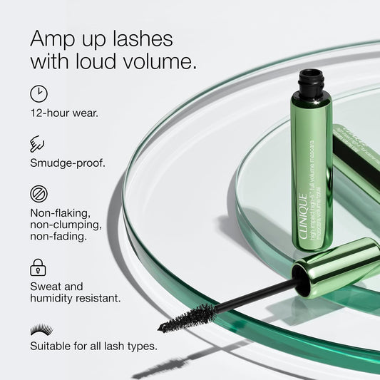 Clinique High Impact High-Fi Full Volume Mascara | Volume, Length, Non-Clumping, Smudge-Proof + Safe For Sensitive Eyes, Black/Brown