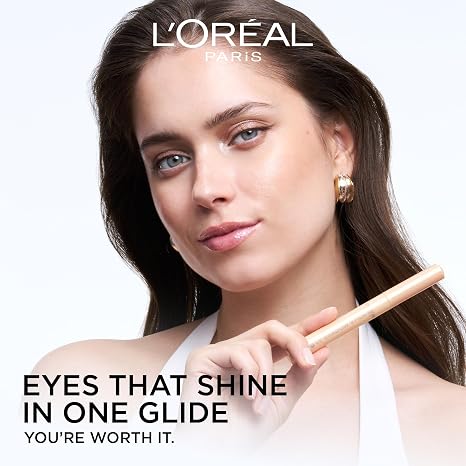 L'Oreal Paris Le Shadow Stick Shimmer Eyeshadow, High-Pigment, Long-Lasting, and Blendable Cream Eyeshadow Stick, Transfer and Smudge-Resistant Eye Makeup, Peach Lights