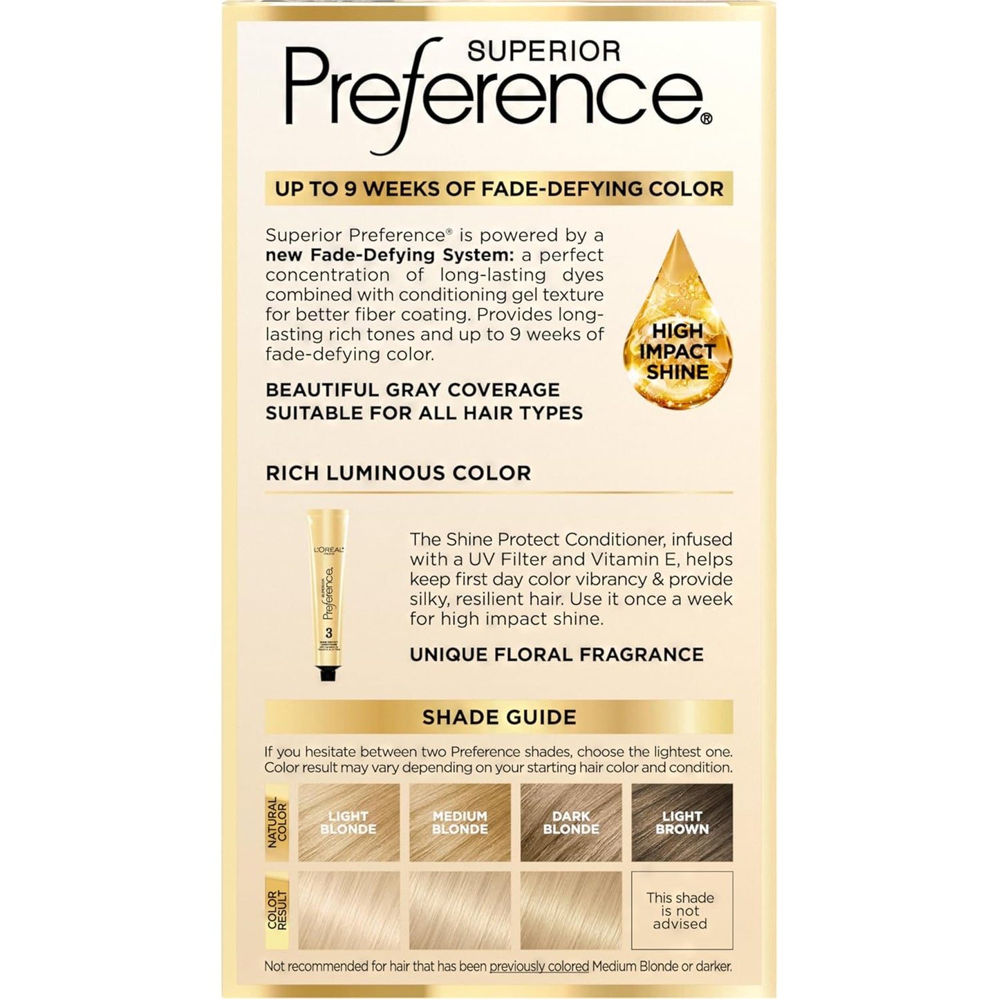 L'Oreal Paris Superior Preference Luminous Fade-Defying Permanent Hair Color, Hair Dye For Up to 9 Weeks of Radiance, Lightest Ash Blonde 9.5A, 1 Hair Dye Kit