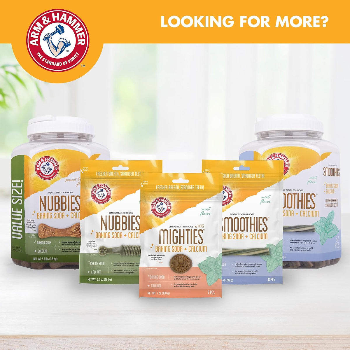 Arm & Hammer, Dog Dental Chews, Nubbies, Chicken Flavor, 139 Ct, 6-Pack