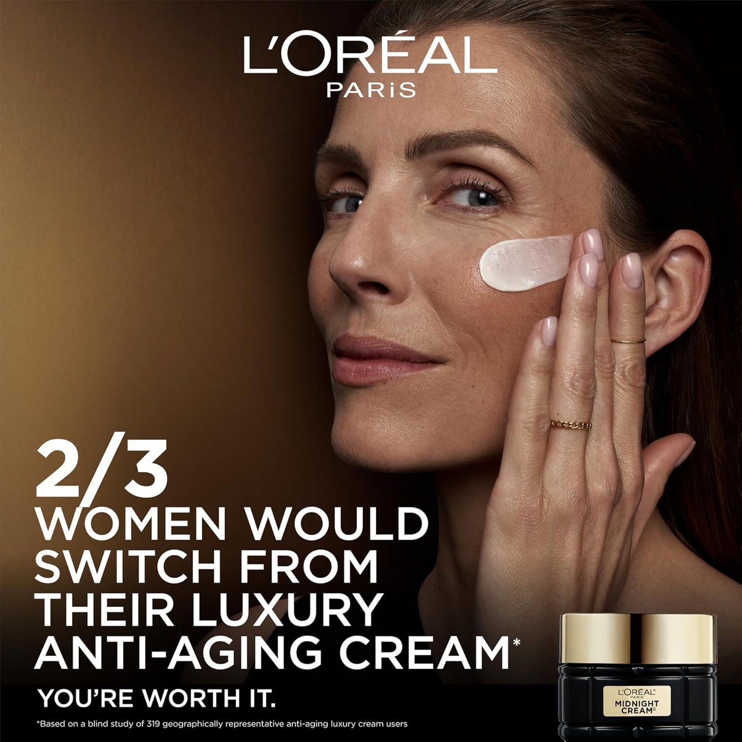 L'Oreal Paris Age Perfect Anti-Aging Midnight Cream, Face Moisturizer with Shea Butter to Reduce Wrinkles and Firm Skin, 1.7oz + Serum Sample