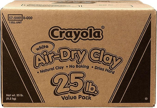 Crayola Air Dry Clay for Kids - White, 25lbs, Teacher Wishlist Supplies, Classroom Must Haves, Bulk Modeling Clay for Kids, No Bake, Sculpting & Molding Material | Classroom Must Haves, Bulk Modeling Clay for Kids, No Bake, Sculpting & Molding Material