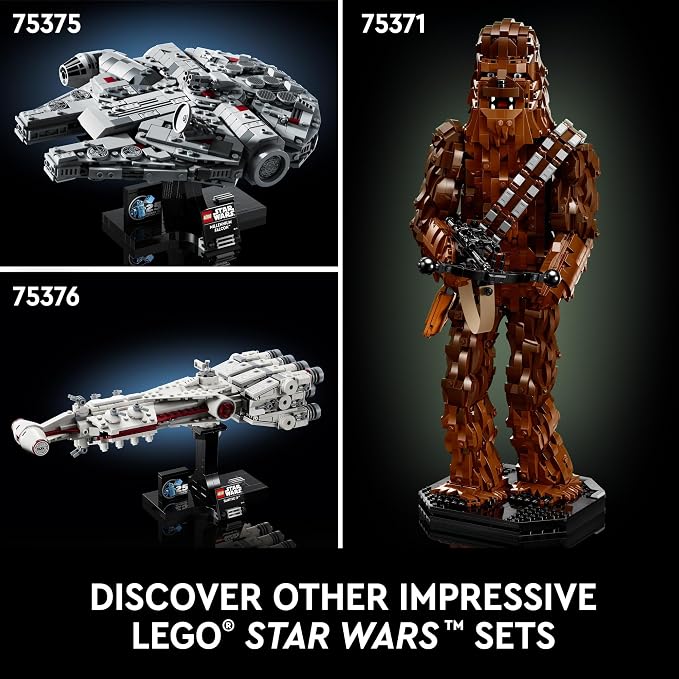 LEGO Star Wars Millennium Falcon 25th Anniversary Collectible - DIY Building Set for Adults, Men & Women, Ages 18+ - A New Hope Model with Display Stand - Star Wars Gift - 75375 | Lego Star Wars Lego 921 Pieces - Millennium Falcon A New Hope #75375
