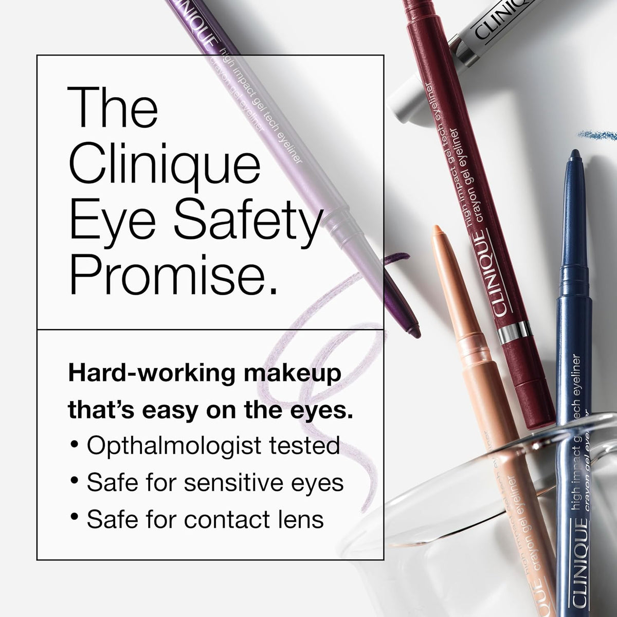 Clinique High Impact Gel Tech Eyeliner | Waterproof, Smudge Resistant + Safe For Sensitive Eyes