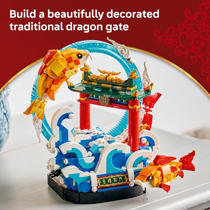 LEGO Chinese Festivals Prosperity Carp Leaping - Building Toy for Boys & Girls, Ages 9+ - Spring Festival Decor & Craft Kit - 80120