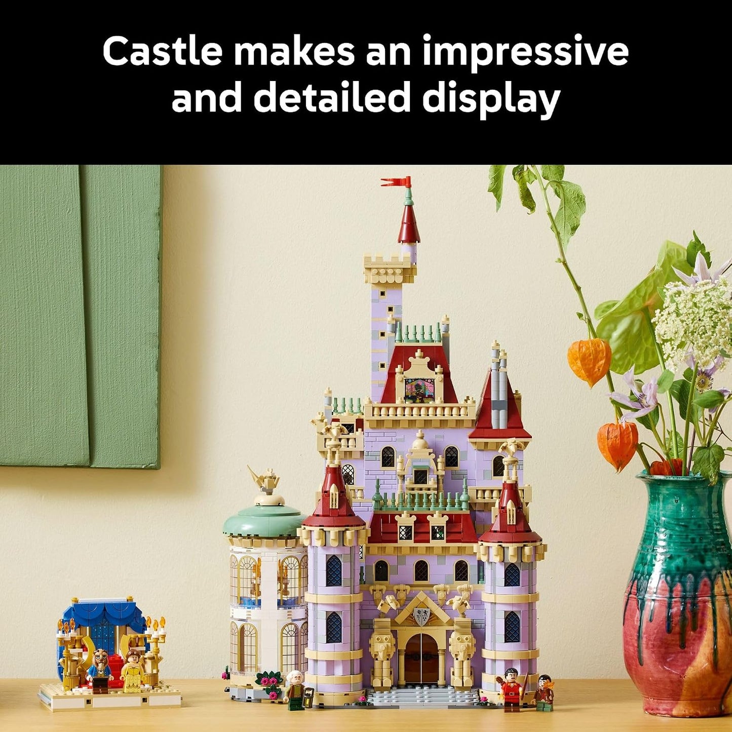 LEGO Disney Princess Beauty and The Beast Castle Building Set - Room Decor for Women & Men, Ages 18+ - Model Building Kit for Adults - Book Shelf Display - Gift for Disney Fans - 43263