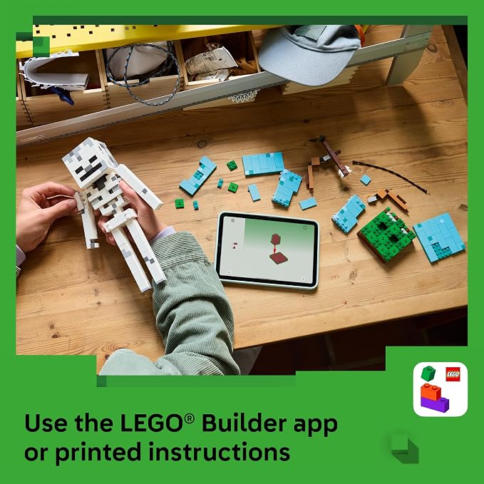 LEGO Minecraft The Skeleton 21594 | Building Toys for Boys & Girls, Ages, 10+, Display for Bedroom, 502 pieces, Gift for Gamers