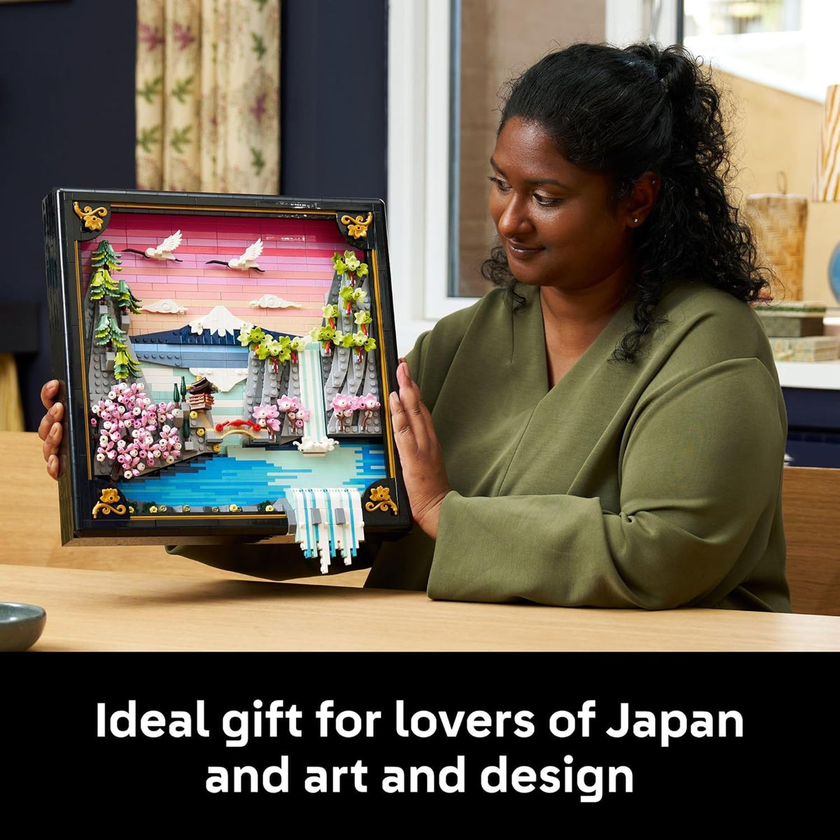 LEGO Art Japanese Cherry Blossom Landscape Building Set for Adults - Room Decoration & Gift for Women & Men, Ages 18+ - Framed Wall Decor, Stand or Hang to Display - 31218