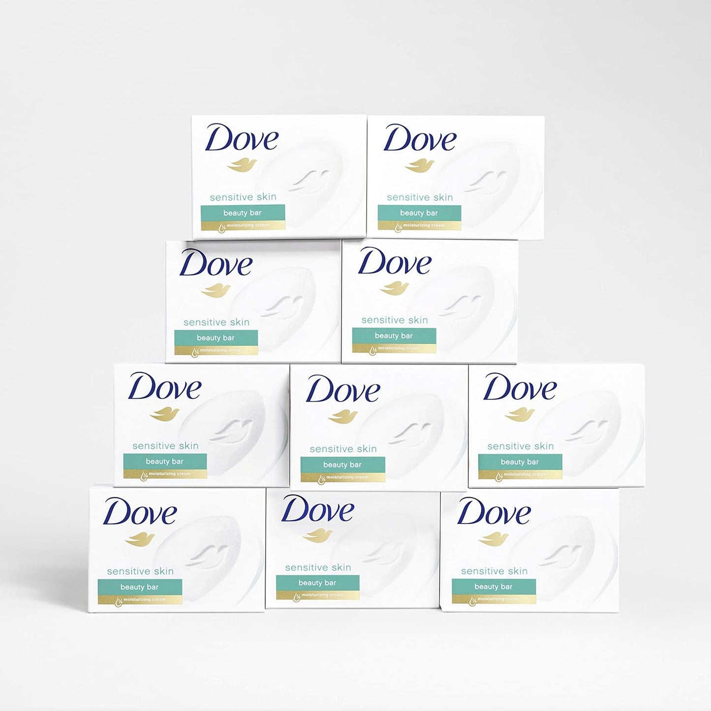 Dove Beauty Bar More Moisturizing Than Bar Soap Sensitive Skin Effectively Washes Away Bacteria, Nourishes Your Skin 3.75 oz 10 Bars