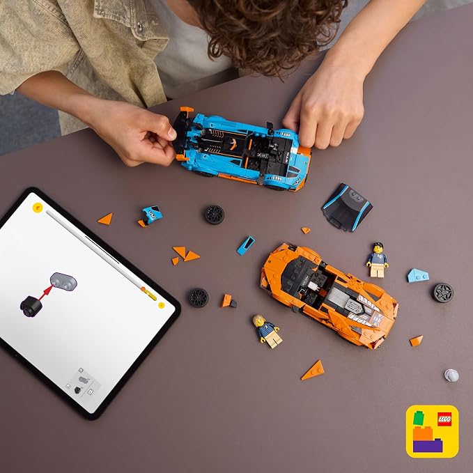 LEGO Speed Champions Lamborghini Revuelto & Huracán STO Car Toys - Building Toy for Pretend Play for Boys & Girls, Ages 10+ - Model Car Kit Display - Gift Idea for Kids - 77238