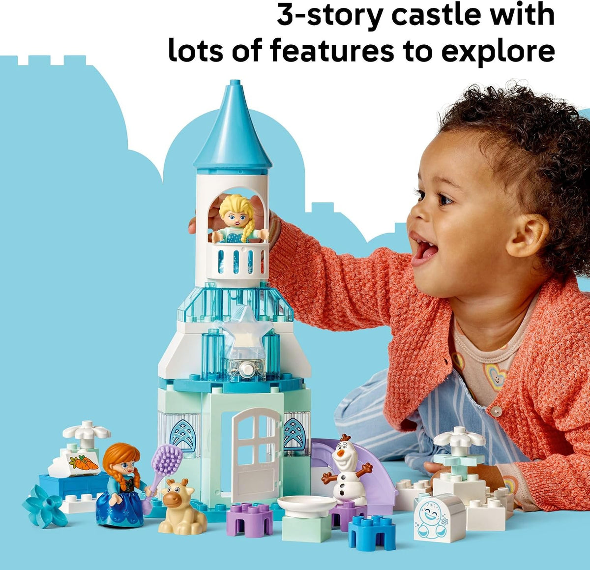 LEGO DUPLO Disney Anna and Elsa’s Frozen Castle Party - Toddler Toy for Girls and Boys 2+ - Building Blocks for Pretend Play and Sensory Development - Preschool Learning Gift for Kids - 10455