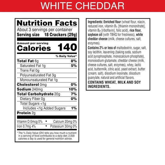 Cheez-It Grooves Crunchy Cheese Crackers, Snack Crackers, Lunch Snacks, Sharp White Cheddar (6 Pouches)
