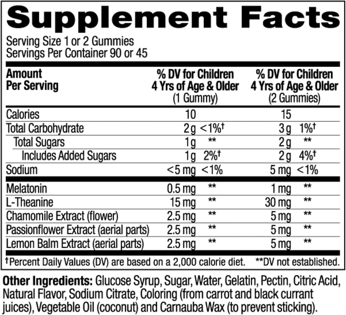 OLLY Kids Sleep, Occasional Sleep Support,* 0.5 mg Melatonin - 90 Count