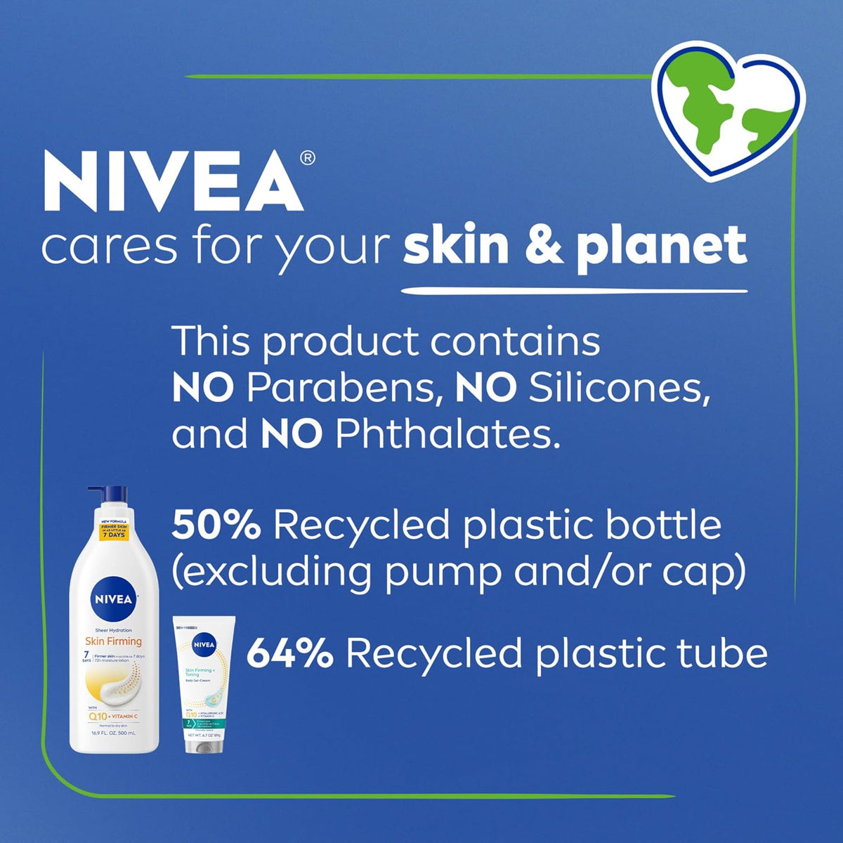 NIVEA Skin Firming Skin Care Set, Body Lotion and Gel Cream, 2 Items Total