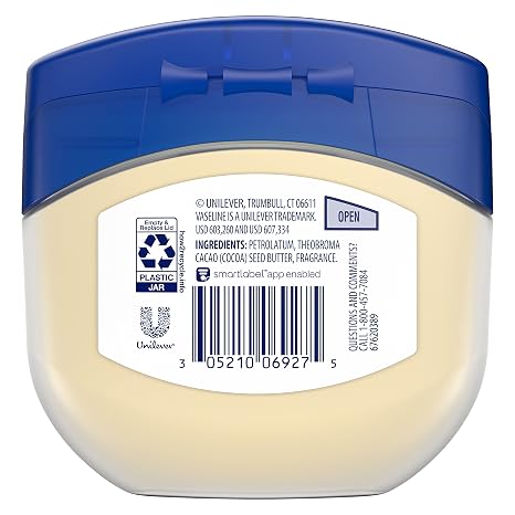 Vaseline Petroleum Jelly For Dry Cracked Skin Cocoa Butter 7.5 oz (Packaging May Vary)
