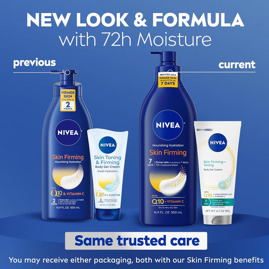 NIVEA Skin Firming Body Lotion and Gel Cream Variety Set, 2 Items