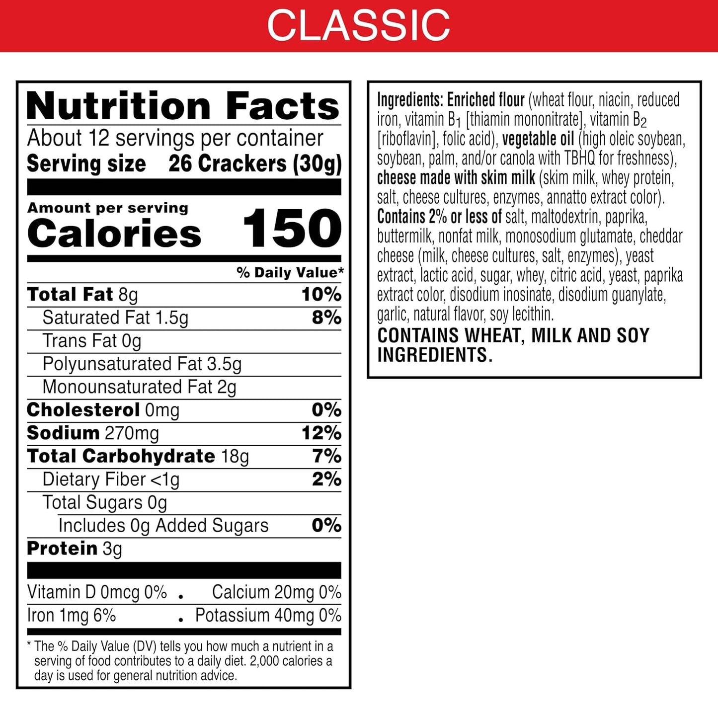 Cheez-It Cheese Crackers, Baked Snack Crackers, Lunch Snacks, Extra Cheesy, 12.4oz Box (1 Box)