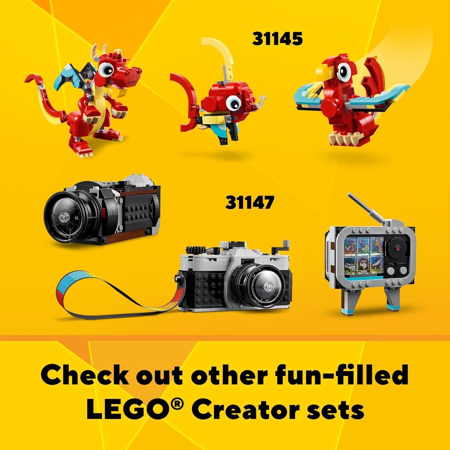 LEGO Creator 3 in 1 Flatbed Truck with Helicopter Toy, Transforms from Flatbed Truck Toy to Propeller Plane to Hot Rod and SUV Cars, Gift Idea for Boys and Girls Ages 7 Years Old and Up, 31146