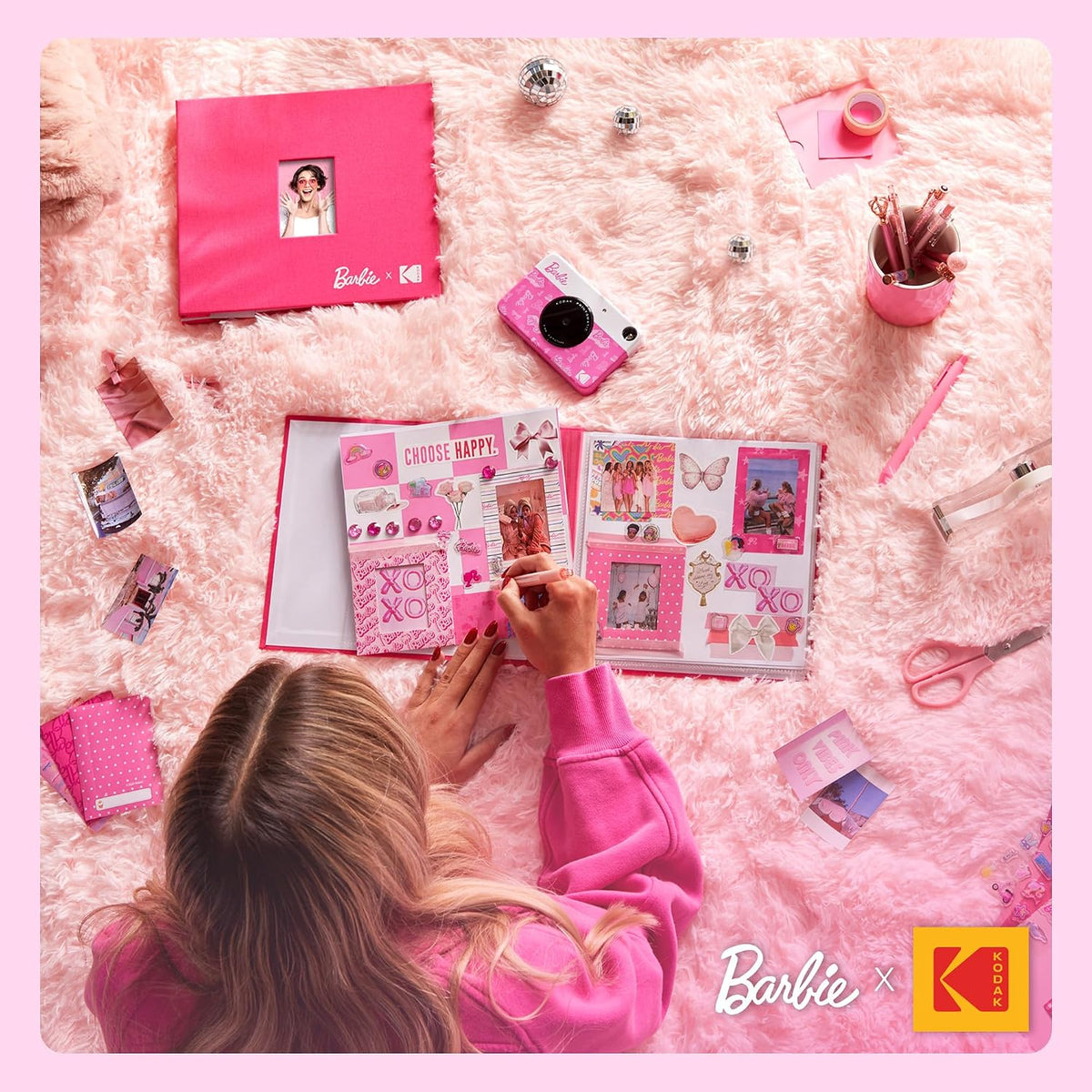 Barbie x Kodak Printomatic Full-Color Instant Print Digital Camera – 5MP Portable Barbie Camera Prints Colorful 2x3” Sticky-Back Photos – Signature Style