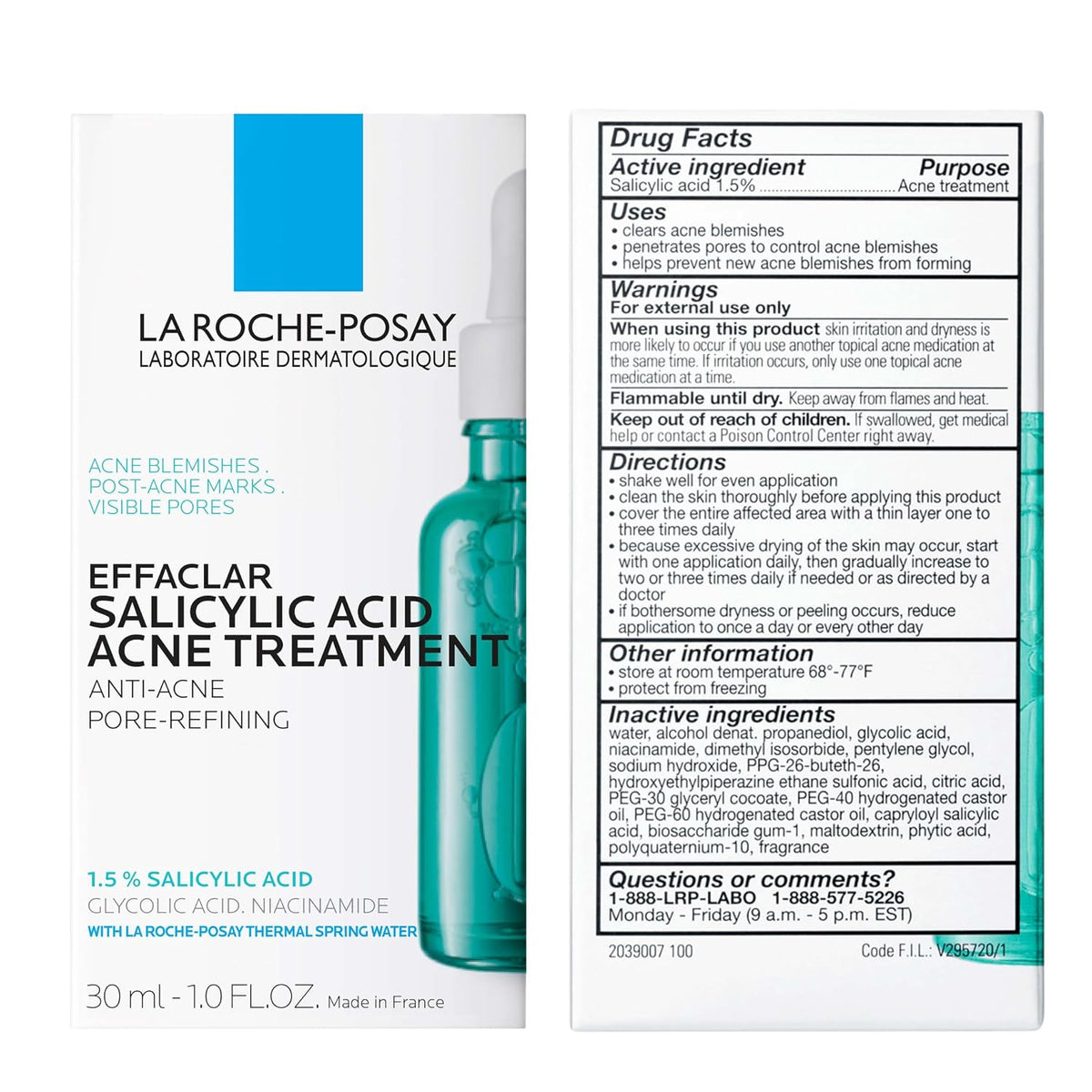 La Roche-Posay Effaclar Salicylic Acid Acne Serum Treatment Pore Minimizer