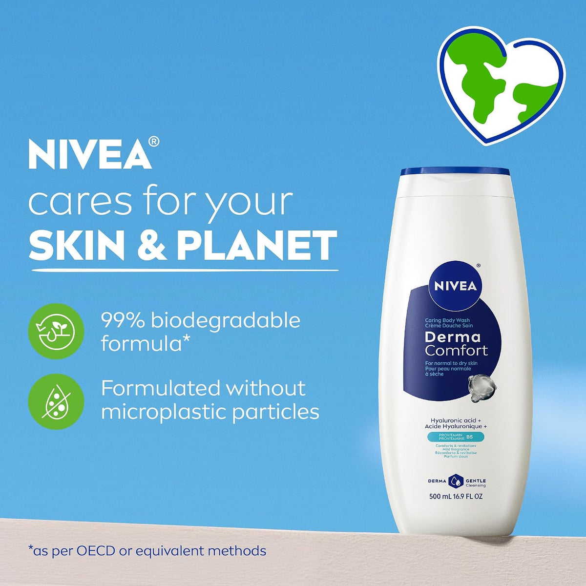 NIVEA Derma Comfort Caring Body Wash, Multipack, 16.9 Fl Oz (Pack of 12)
