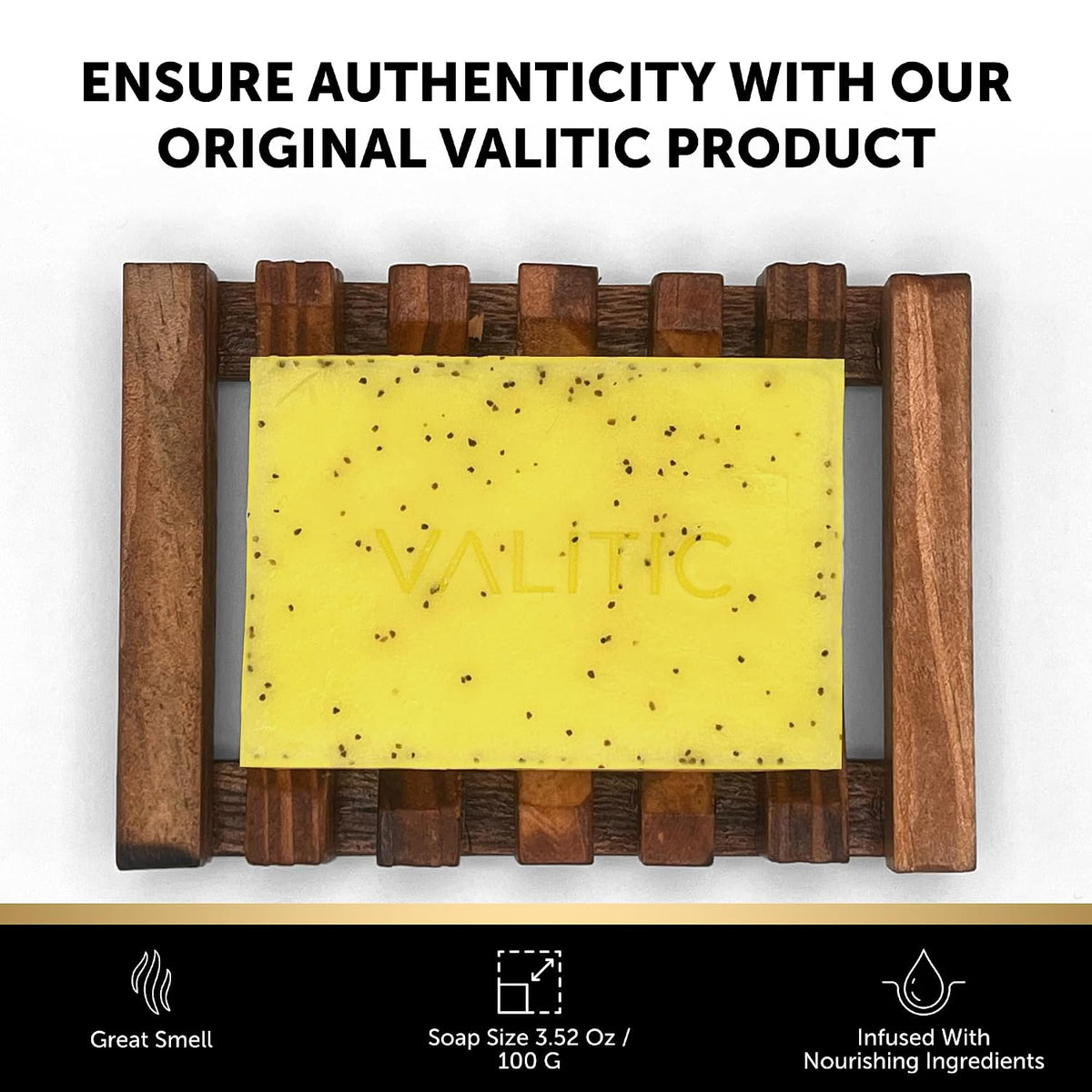 VALITIC Lemon Turmeric Soap for Dark Spots with Kojic Acid, 1 Pack