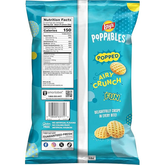 Lay's Poppables Potato Snacks Sea Salted, 5 Oz