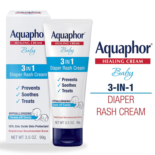 Aquaphor Baby Diaper Rash Cream with Zinc Oxide, Multipack, 3.5 Ounce (Pack of 12)