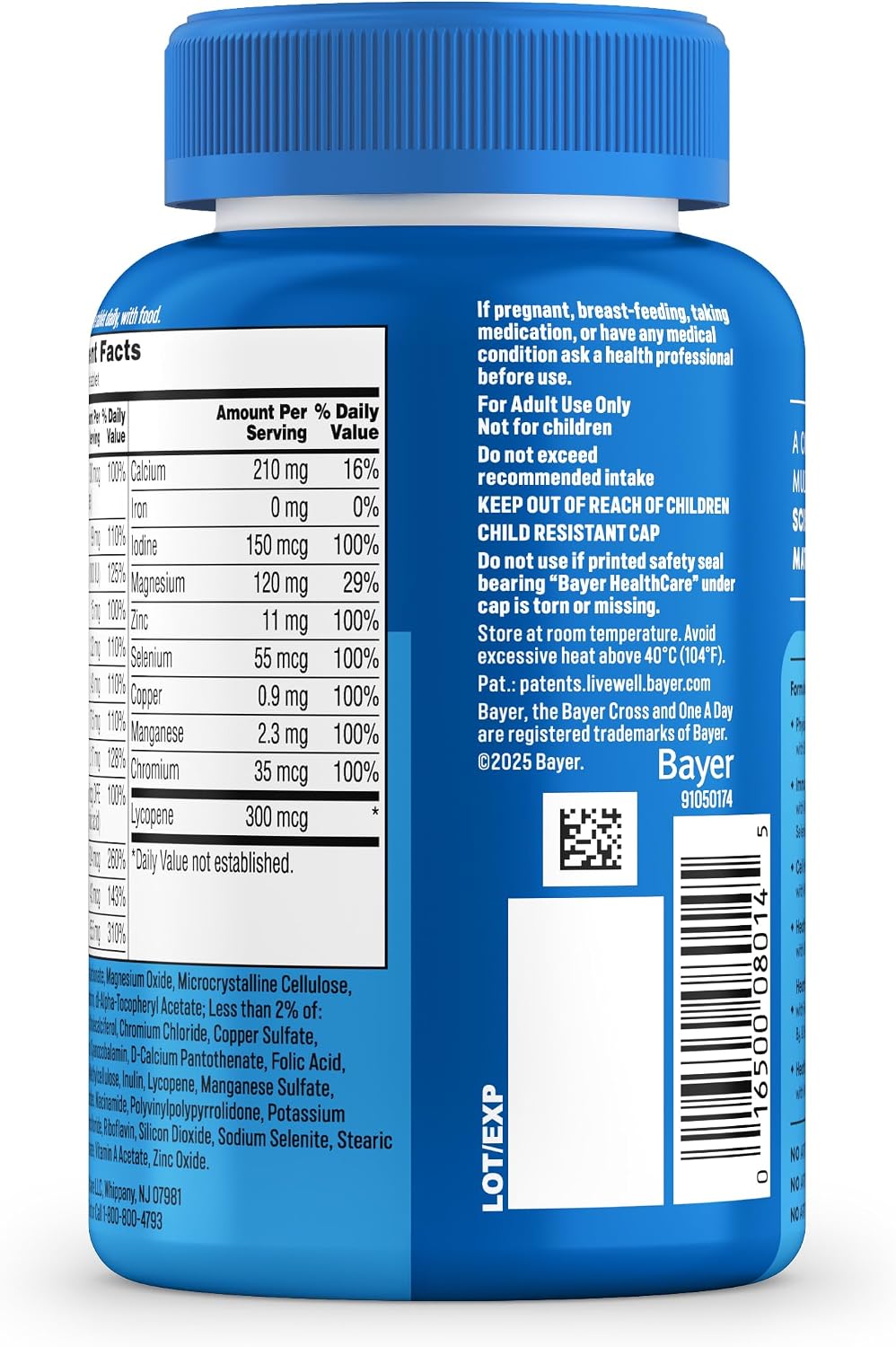 One A Day Multivitamin for Men - Daily Mens Multivitamins with Vitamin D, Zinc, Folic Acid, and B Vitamins, Physical Energy Support, 200 Count