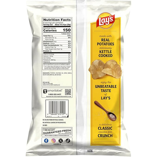Lay's Kettle Cooked Potato Chips, 8 Oz