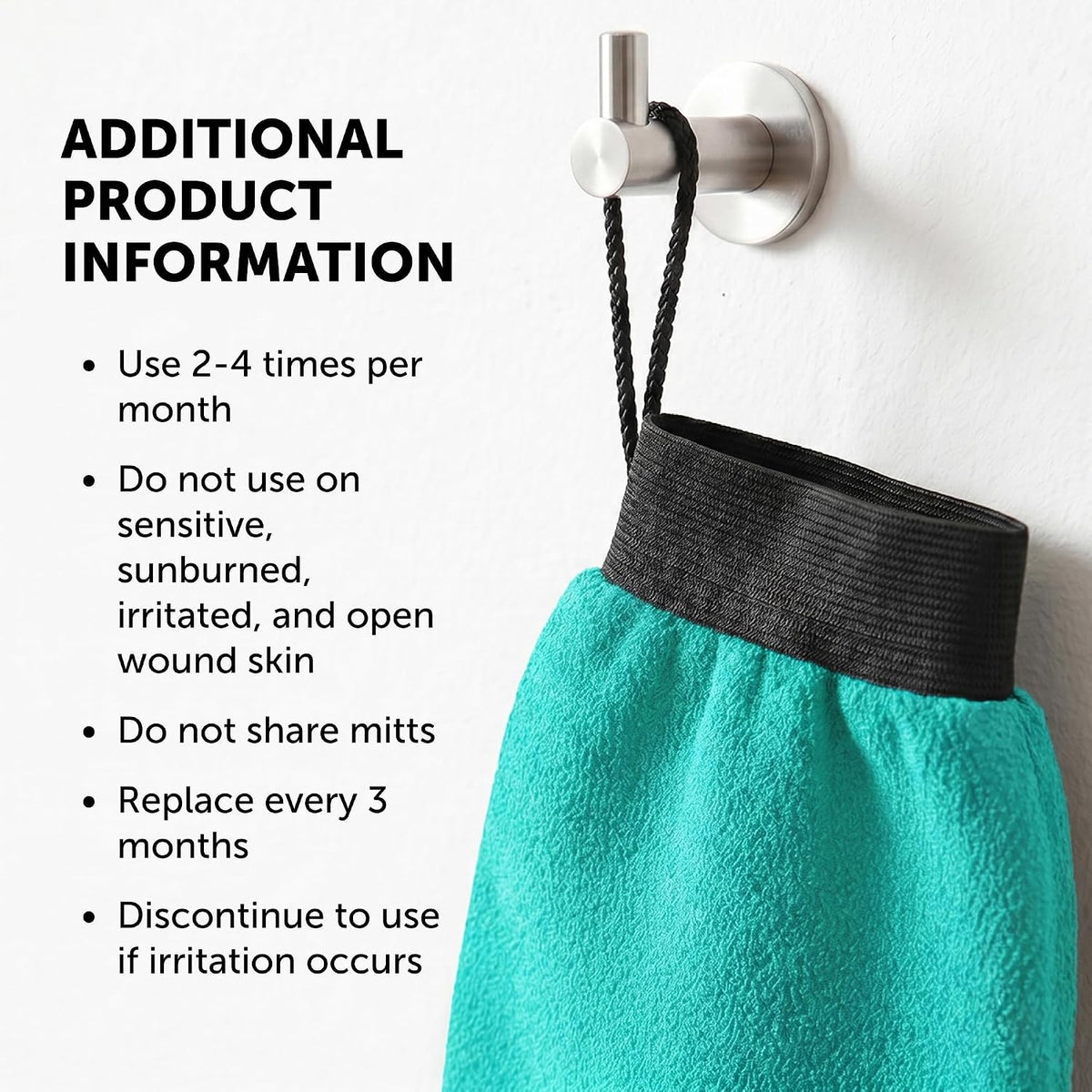 VALITIC Exfoliating Glove Body Scrubber Mitt for Shower, Pair Turquoise