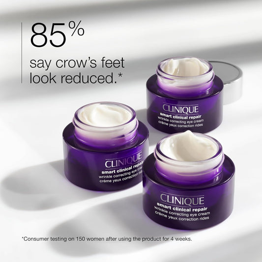 Clinique Smart Clinical Repair Wrinkle Correcting Eye Cream With Hyaluronic Acid + Peptides | Anti-Aging, Hydrating + Depuffing